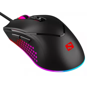 Ratón Sandberg Azazinator 6400, diestro, USB Type-A, 6400 DPI, negro