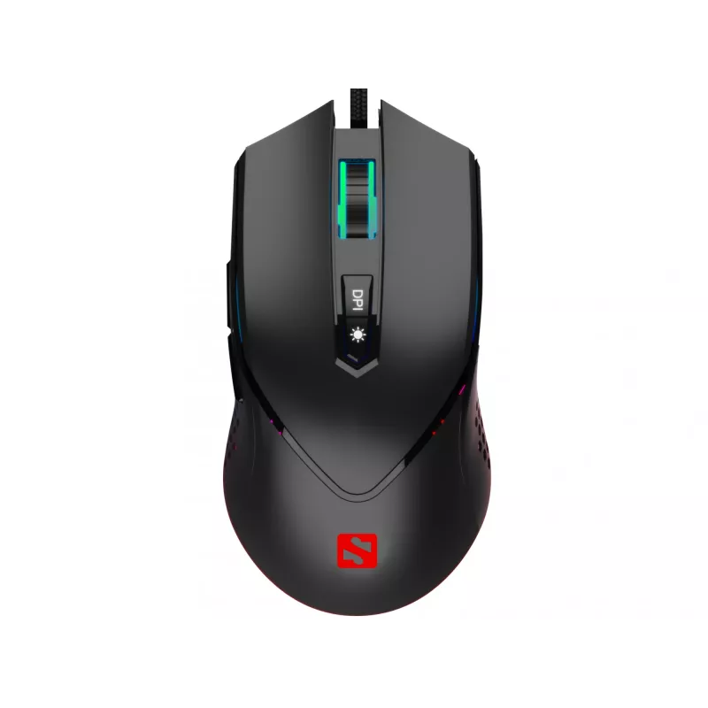 Ratón Sandberg Azazinator 6400, diestro, USB Type-A, 6400 DPI, negro