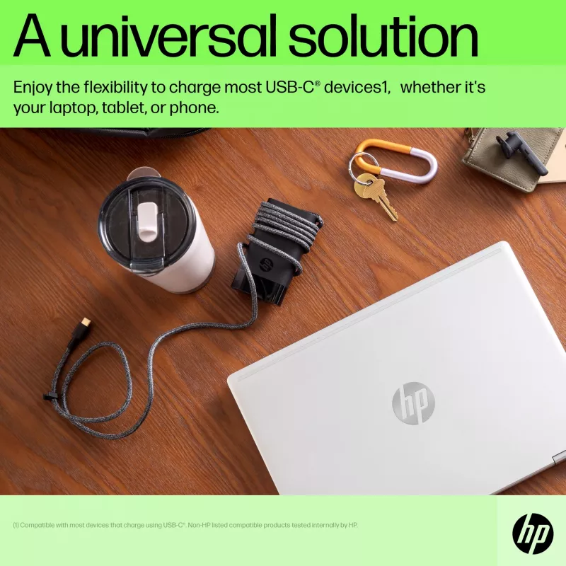 Cargador para portátil HP USB-C 65W, portátil, interior, 90 V, 47 - 63 Hz, 65 W, 5 - 20 V