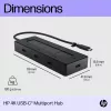 Hub multipuerto HP 4K USB-C, USB Type-C, USB 3.2 Gen 2 (3.1 Gen 2) Type-C, 10000 Mbit/s, negro, 4K Ultra HD, China