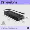 Hub multipuerto HP 4K USB-C, USB Type-C, USB 3.2 Gen 2 (3.1 Gen 2) Type-C, 10000 Mbit/s, negro, 4K Ultra HD, China