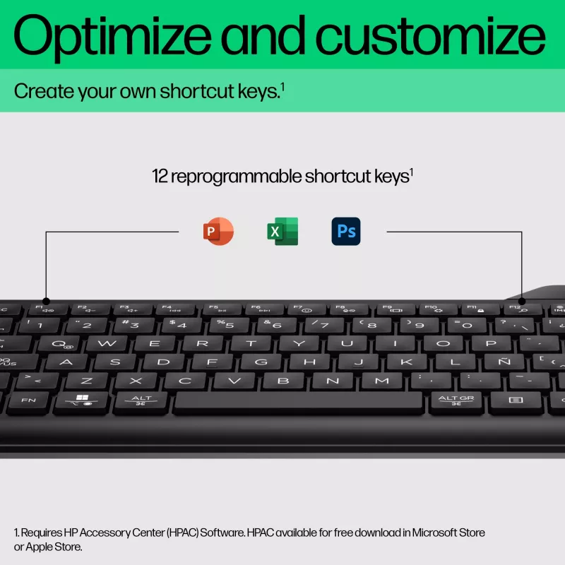 Teclado HP 460 multidispositivo Bluetooth, tamaño completo (100%), inalámbrico, Bluetooth, mecánico, negro