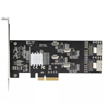 Tarjeta SATA PCIe de 8 puertos StarTech.com – Tarjeta de expansión PCI Express 6 Gbit/s SATA con 4 controladores host – Tarjeta controladora SATA PCIe – PCI-e x4 Gen 2 a SATA III – SATA HDD/SSD