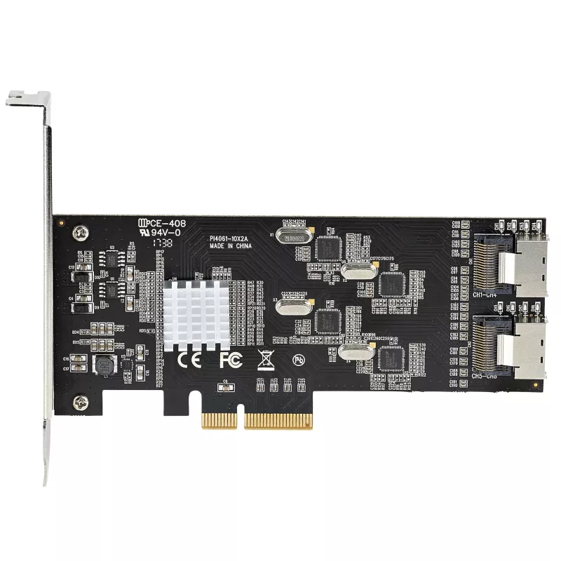 Tarjeta SATA PCIe de 8 puertos StarTech.com – Tarjeta de expansión PCI Express 6 Gbit/s SATA con 4 controladores host – Tarjeta controladora SATA PCIe – PCI-e x4 Gen 2 a SATA III – SATA HDD/SSD
