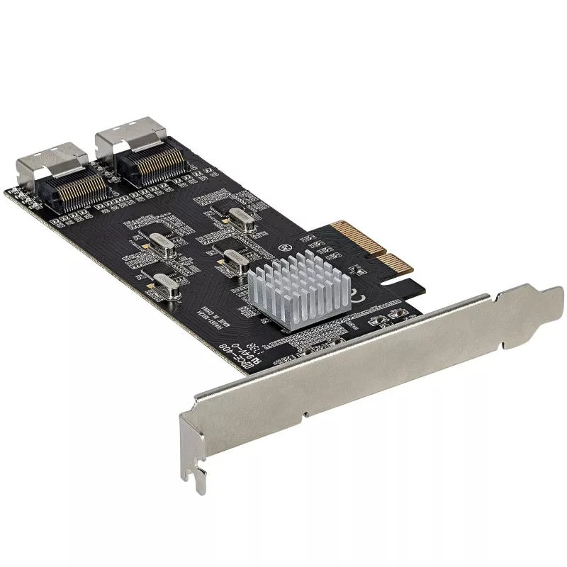 Tarjeta SATA PCIe de 8 puertos StarTech.com – Tarjeta de expansión PCI Express 6 Gbit/s SATA con 4 controladores host – Tarjeta controladora SATA PCIe – PCI-e x4 Gen 2 a SATA III – SATA HDD/SSD