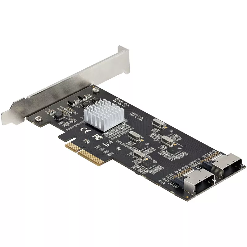 Tarjeta SATA PCIe de 8 puertos StarTech.com – Tarjeta de expansión PCI Express 6 Gbit/s SATA con 4 controladores host – Tarjeta controladora SATA PCIe – PCI-e x4 Gen 2 a SATA III – SATA HDD/SSD