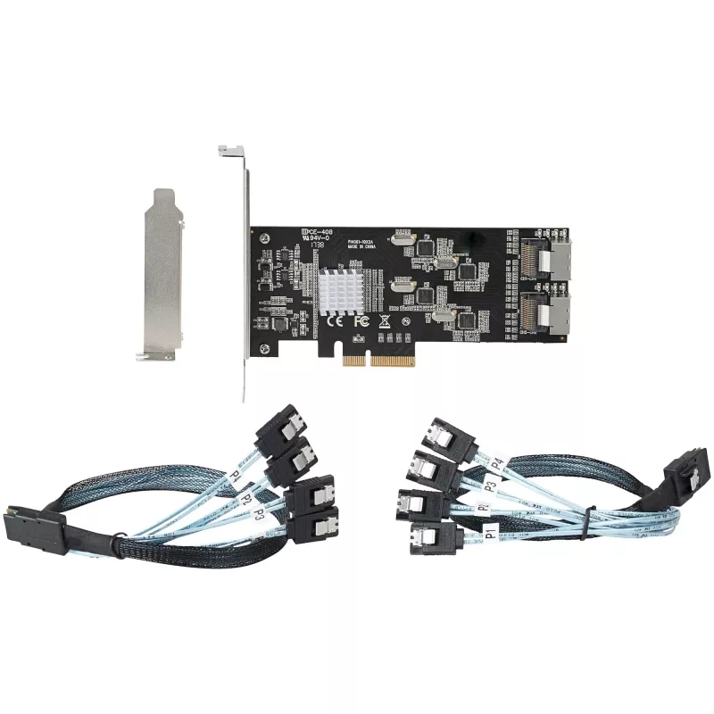 Tarjeta SATA PCIe de 8 puertos StarTech.com – Tarjeta de expansión PCI Express 6 Gbit/s SATA con 4 controladores host – Tarjeta controladora SATA PCIe – PCI-e x4 Gen 2 a SATA III – SATA HDD/SSD