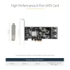 Tarjeta SATA PCIe de 8 puertos StarTech.com – Tarjeta de expansión PCI Express 6 Gbit/s SATA con 4 controladores host – Tarjeta controladora SATA PCIe – PCI-e x4 Gen 2 a SATA III – SATA HDD/SSD