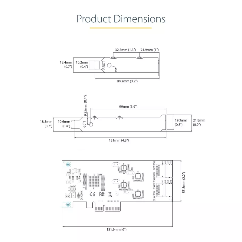 Tarjeta SATA PCIe de 8 puertos StarTech.com – Tarjeta de expansión PCI Express 6 Gbit/s SATA con 4 controladores host – Tarjeta controladora SATA PCIe – PCI-e x4 Gen 2 a SATA III – SATA HDD/SSD