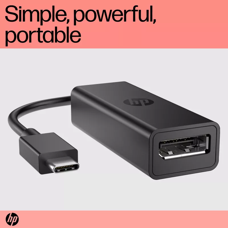 HP 8Y8Y1AA adaptador de USB-C a DisplayPort G2, 8K (7680 x 4320), negro
