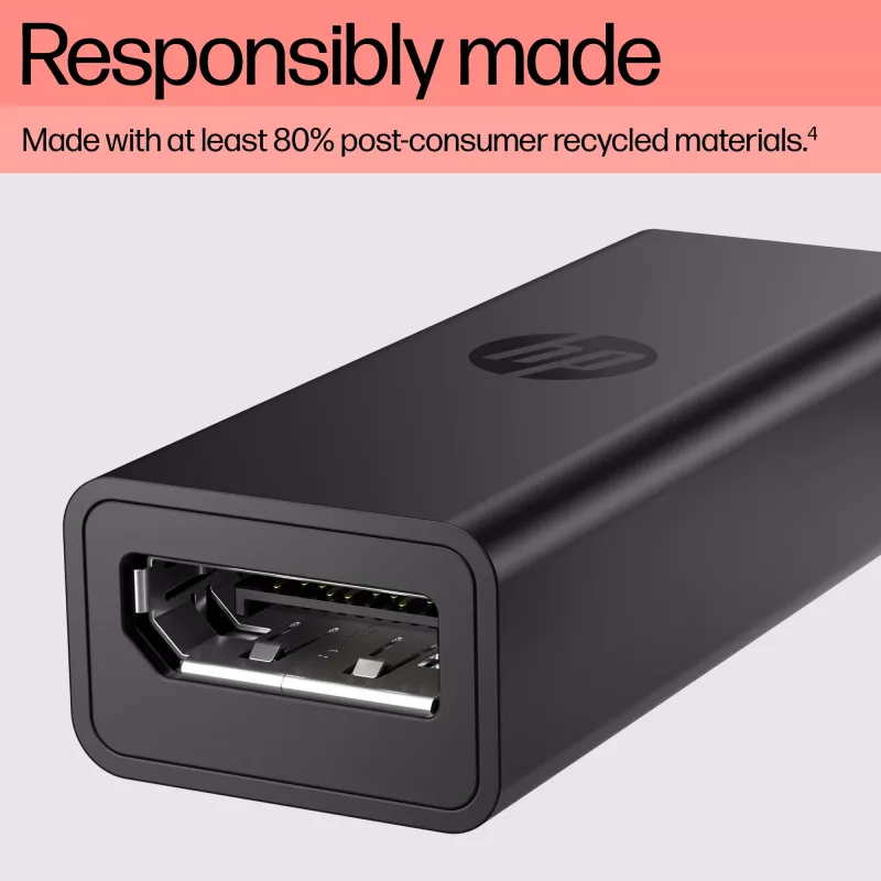 HP 8Y8Y1AA adaptador de USB-C a DisplayPort G2, 8K (7680 x 4320), negro