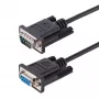 StarTech.com cable serie null modem RS232 de 3 m, cable serie crossover con apantallamiento Al-Mylar, cable de puerto serie COM DB9 hembra a macho, compatible con dispositivos DTE, negro, F/M