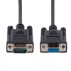 StarTech.com cable serie null modem RS232 de 3 m, cable serie crossover con apantallamiento Al-Mylar, cable de puerto serie COM DB9 hembra a macho, compatible con dispositivos DTE, negro, F/M