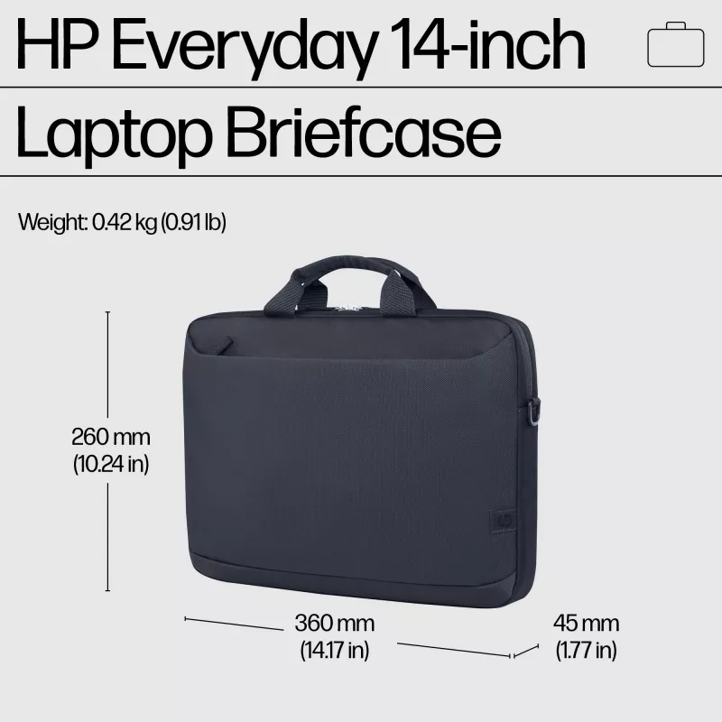 HP A08KGAA Everyday maletín para portátil de 14 pulgadas, 35,8 cm (14,1 pulgadas), poliéster, Odyssey gris