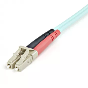 StarTech.com cable de fibra óptica multimodo OM3 LC/UPC a LC/UPC de 1 m (3ft), cable de fibra óptica zipcord full duplex 50/125µm, 100G, baja atenuación de inserción, cable de conexión de fibra óptica LSZH