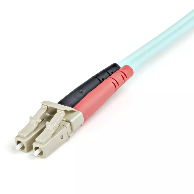 StarTech.com cable de fibra óptica multimodo OM3 LC/UPC a LC/UPC de 1 m (3ft), cable de fibra óptica zipcord full duplex 50/125µm, 100G, baja atenuación de inserción, cable de conexión de fibra óptica LSZH