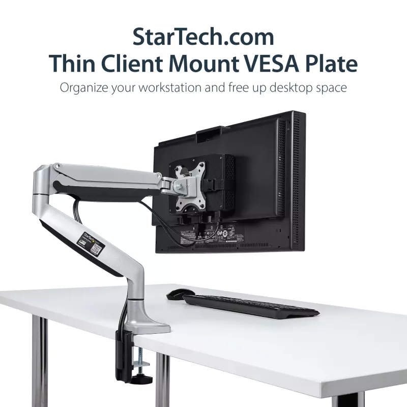 StarTech.com ACCSMNT soporte para thin client – soporte de montaje VESA, para Intel NUC / Mac Mini, ordenador de sobremesa pequeño, 5 kg, negro, plástico/acero