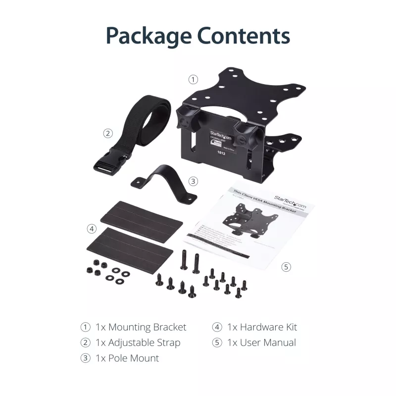 StarTech.com ACCSMNT soporte para thin client – soporte de montaje VESA, para Intel NUC / Mac Mini, ordenador de sobremesa pequeño, 5 kg, negro, plástico/acero
