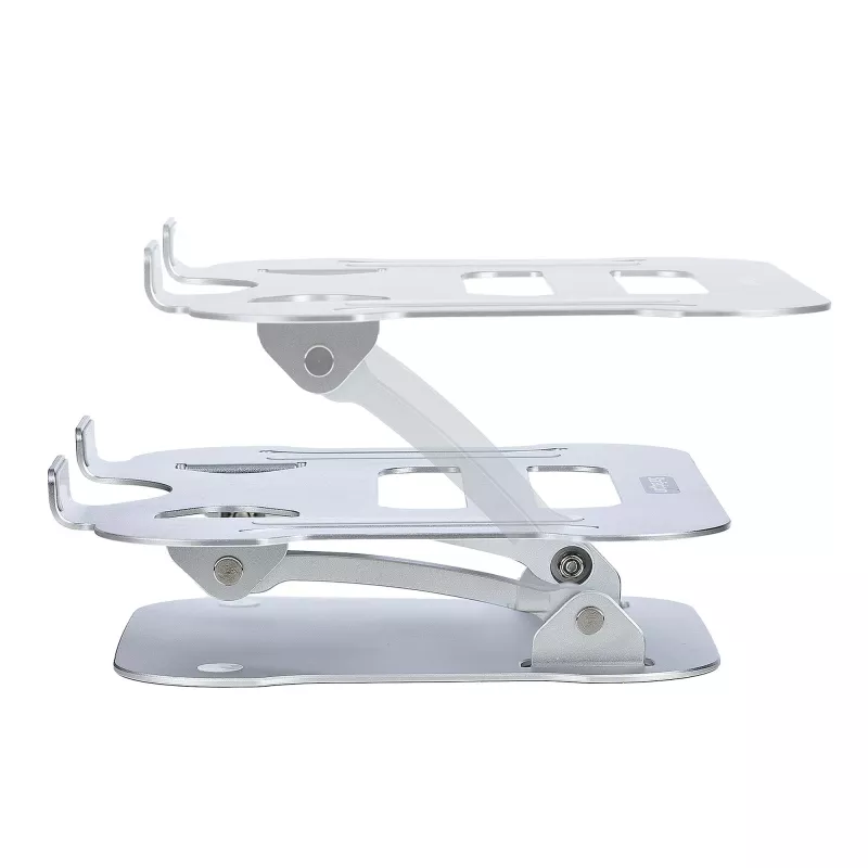 Soporte de portátil para escritorio StarTech.com, soporte ergonómico de altura ajustable, aluminio, portátil, soporta hasta 10 kg, soporte plegable para portátil para escritorio – elevación/soporte de portátil en ángulo