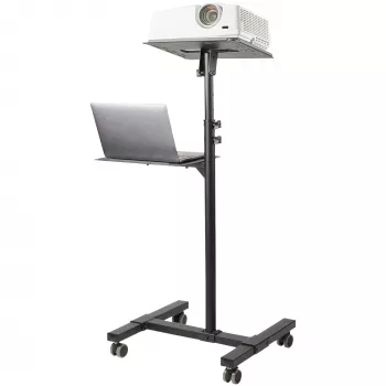 Soporte/carrito móvil para proyector y portátil StarTech.com – soporte robusto y portátil para proyector (2 bandejas, cada una soporta 10 kg) – carrito de altura ajustable para presentaciones con ruedas bloqueables