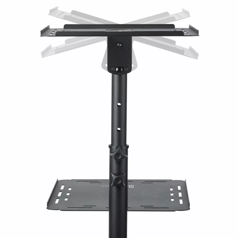 Soporte/carrito móvil para proyector y portátil StarTech.com – soporte robusto y portátil para proyector (2 bandejas, cada una soporta 10 kg) – carrito de altura ajustable para presentaciones con ruedas bloqueables