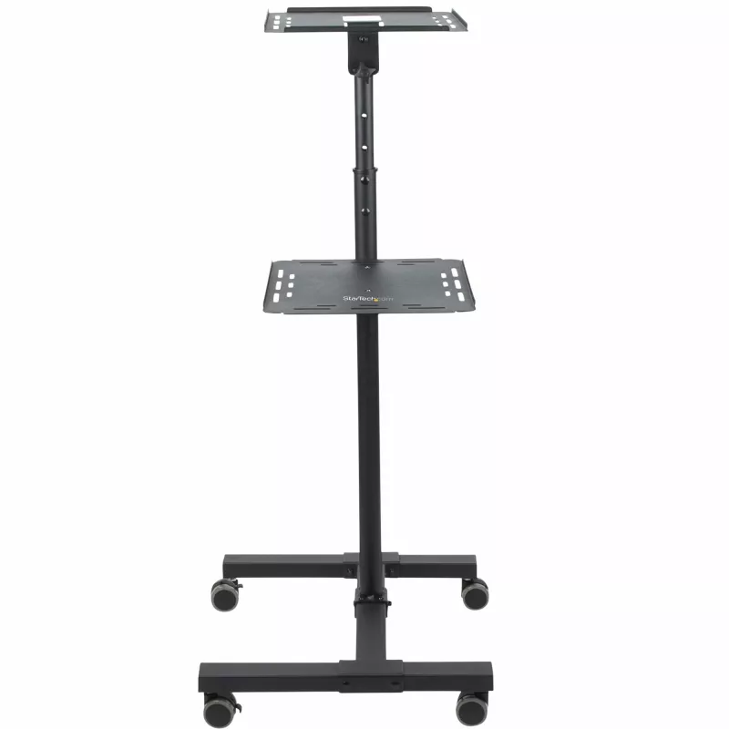 Soporte/carrito móvil para proyector y portátil StarTech.com – soporte robusto y portátil para proyector (2 bandejas, cada una soporta 10 kg) – carrito de altura ajustable para presentaciones con ruedas bloqueables