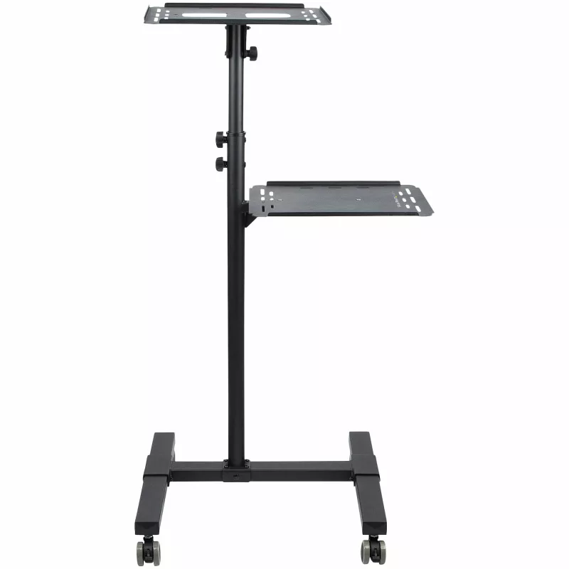 Soporte/carrito móvil para proyector y portátil StarTech.com – soporte robusto y portátil para proyector (2 bandejas, cada una soporta 10 kg) – carrito de altura ajustable para presentaciones con ruedas bloqueables