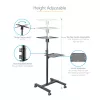 Soporte/carrito móvil para proyector y portátil StarTech.com – soporte robusto y portátil para proyector (2 bandejas, cada una soporta 10 kg) – carrito de altura ajustable para presentaciones con ruedas bloqueables
