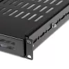 StarTech.com ADJSHELF 1U bandeja ventilada de profundidad ajustable para rack de servidor, 19 pulgadas, 80 kg (175 lb), profundidad de montaje 480–960 mm (19,5–38 pulgadas), 70 cm (27,5 pulgadas) de profundidad, negra