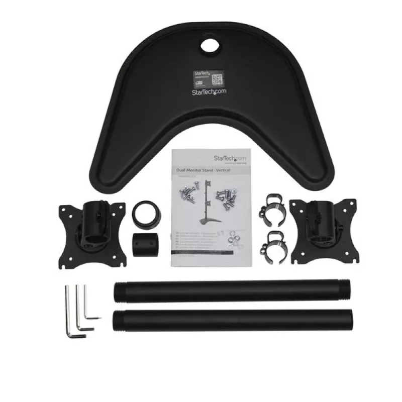 Soporte StarTech.com para doble monitor – Vertical, de pie, 10 kg, 33 cm (13 pulgadas), 68,6 cm (27 pulgadas), 100 x 100 mm, Negro