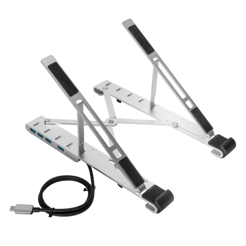 Targus AWU100205GL soporte para portátil con hub USB de 4 puertos, 25,4–39,6 cm (10–15,6 pulgadas), plateado