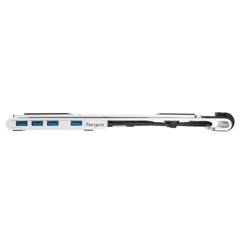 Targus AWU100205GL soporte para portátil con hub USB de 4 puertos, 25,4–39,6 cm (10–15,6 pulgadas), plateado
