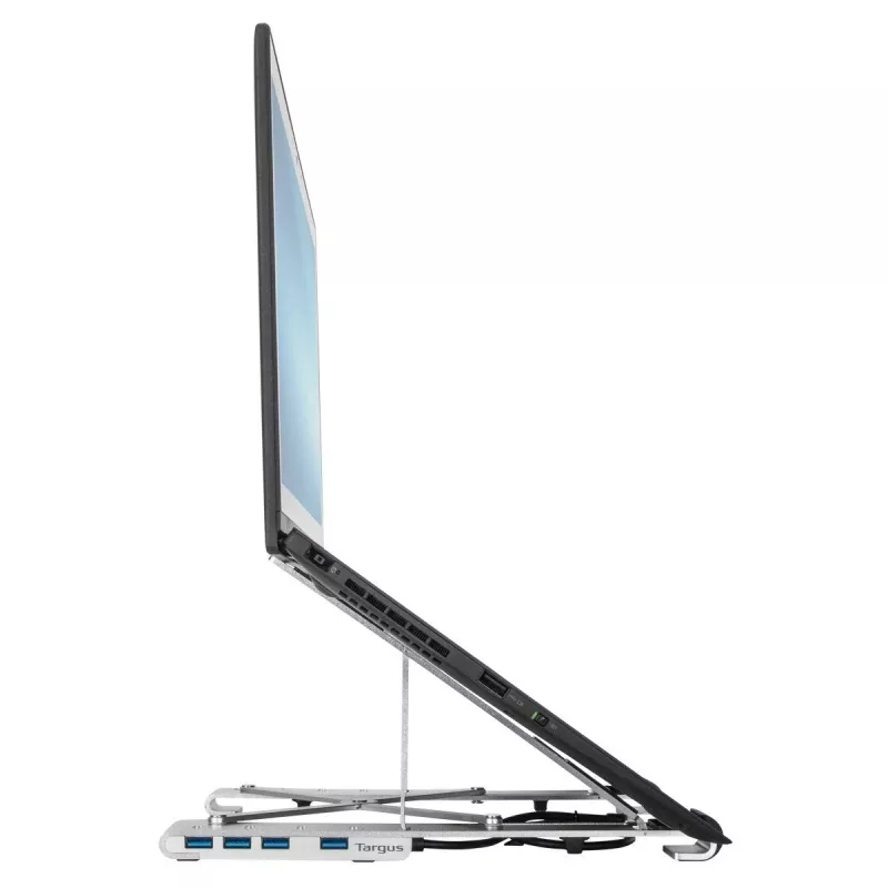 Targus AWU100205GL soporte para portátil con hub USB de 4 puertos, 25,4–39,6 cm (10–15,6 pulgadas), plateado