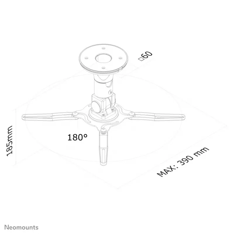 Neomounts BEAMER-C50 Soporte de techo para proyector - H 18,5 cm - totalmente móvil