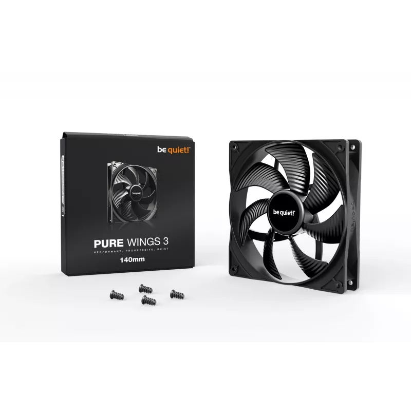 be quiet! Pure Wings 3 Ventilador para caja de PC de 140mm 14 cm Negro 1 unidad