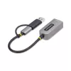 StarTech.com Adaptador USB-C a Ethernet con dongle USB-A, 10/100/1000 Mbit/s, adaptador de red USB 3.0 a Gigabit Ethernet, cable fijo de 15 cm, adaptador USB GbE