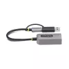 StarTech.com Adaptador USB-C a Ethernet con dongle USB-A, 10/100/1000 Mbit/s, adaptador de red USB 3.0 a Gigabit Ethernet, cable fijo de 15 cm, adaptador USB GbE