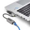 StarTech.com Adaptador USB-C a Ethernet con dongle USB-A, 10/100/1000 Mbit/s, adaptador de red USB 3.0 a Gigabit Ethernet, cable fijo de 15 cm, adaptador USB GbE