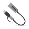 StarTech.com Adaptador USB-C a Ethernet con dongle USB-A, 10/100/1000 Mbit/s, adaptador de red USB 3.0 a Gigabit Ethernet, cable fijo de 15 cm, adaptador USB GbE