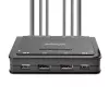 StarTech.com Switch KVM de 2 puertos para doble monitor con cables DisplayPort, 4K 60Hz, switch KVM compacto con cables USB-A/DisplayPort/audio integrados de 1,5 m, alimentado por bus – conmutación mediante botón de mando a distancia/teclas de acceso rápido