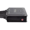 StarTech.com Switch KVM de 2 puertos para doble monitor con cables DisplayPort, 4K 60Hz, switch KVM compacto con cables USB-A/DisplayPort/audio integrados de 1,5 m, alimentado por bus – conmutación mediante botón de mando a distancia/teclas de acceso rápido