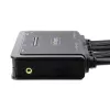 StarTech.com Switch KVM de 2 puertos para doble monitor con cables DisplayPort, 4K 60Hz, switch KVM compacto con cables USB-A/DisplayPort/audio integrados de 1,5 m, alimentado por bus – conmutación mediante botón de mando a distancia/teclas de acceso rápido