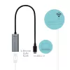 i-tec Adaptador metálico USB-C Gigabit Ethernet, con cable, USB Type-C, Ethernet, 1000 Mbit/s, Gris