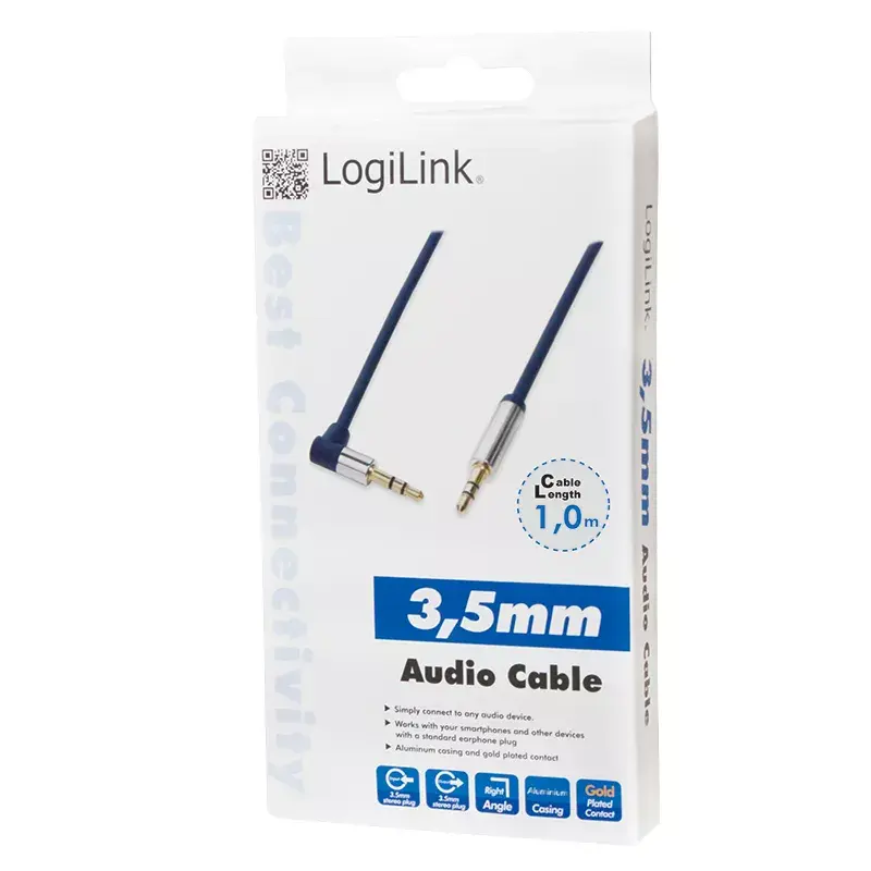 Cable de audio LogiLink 3,5 mm – 3,5 mm, 1 m, Azul