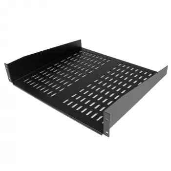 StarTech.com bandeja extraíble 2U para rack de servidores – bandeja cantilever universal ventilada para rack y armario de red de 19 pulgadas – acero de alta resistencia – capacidad de carga 23 kg – bandeja de 16 pulgadas de profundidad, negro