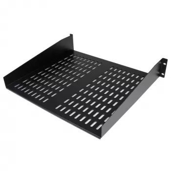 StarTech.com bandeja extraíble 2U para rack de servidores – bandeja cantilever universal ventilada para rack y armario de red de 19 pulgadas – acero de alta resistencia – capacidad de carga 23 kg – bandeja de 16 pulgadas de profundidad, negro