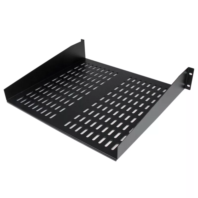 StarTech.com bandeja extraíble 2U para rack de servidores – bandeja cantilever universal ventilada para rack y armario de red de 19 pulgadas – acero de alta resistencia – capacidad de carga 23 kg – bandeja de 16 pulgadas de profundidad, negro
