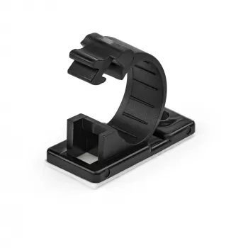 StarTech.com 100 clips autoadhesivos para gestión de cables negro – organizador de cables de red/Ethernet/escritorio de oficina/ordenador – soporte adhesivo para cables – soporte autoadhesivo de nailon UL/94V-2 ignífugo