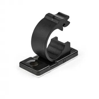 StarTech.com 100 clips autoadhesivos para gestión de cables negro – organizador de cables de red/Ethernet/escritorio de oficina/ordenador – soporte adhesivo para cables – soporte autoadhesivo de nailon UL/94V-2 ignífugo