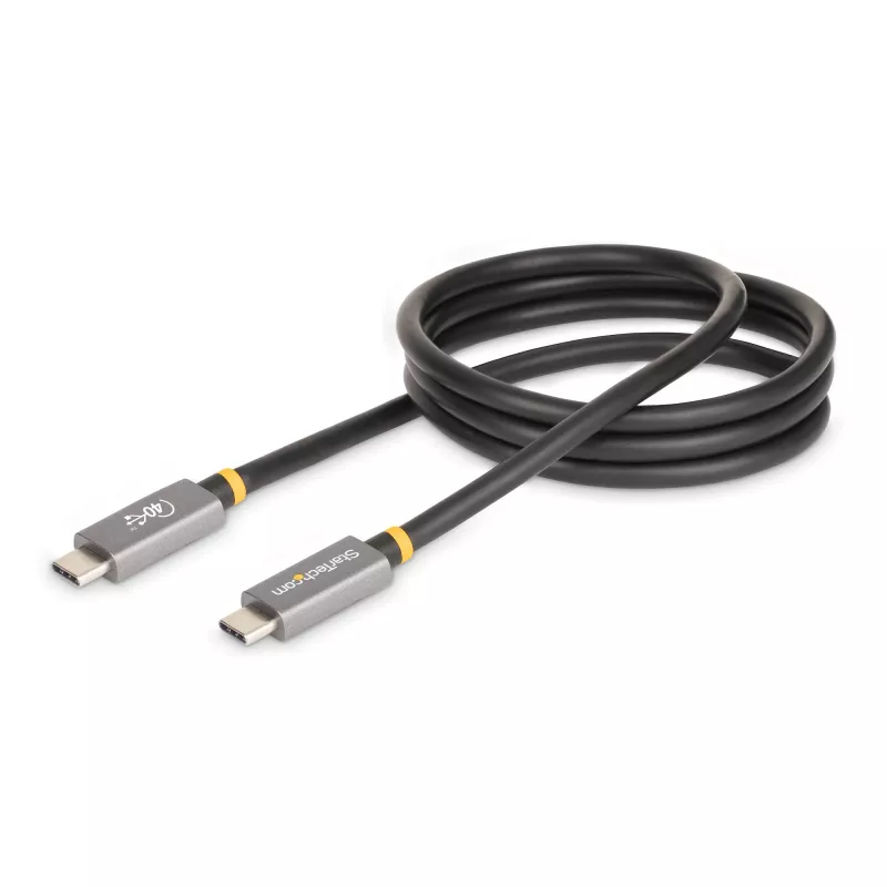 Cable USB4 StarTech.com de 1 m, cable USB-C certificado USB-IF, 40 Gbit/s, cable de transferencia de datos USB Type-C, 100 W Power Delivery, 8K 60 Hz, compatible con Thunderbolt 4/3/USB 3.2